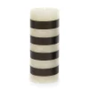 Bands Pillar Candle - 6" - Black & Ivory
