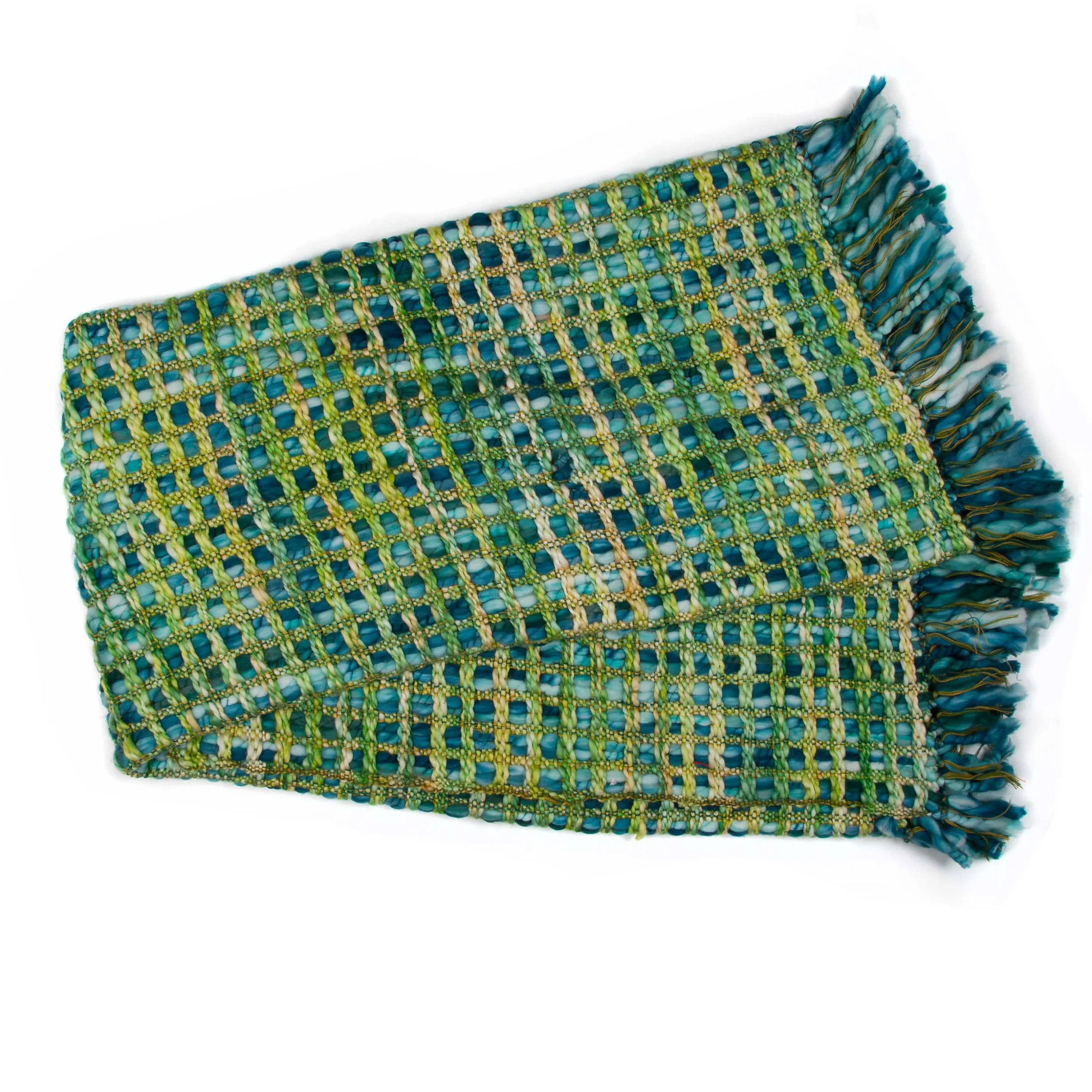 Basket Weave Throw - Peacock