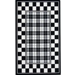 Black & White Tartan Rug - 3' X 4'11"