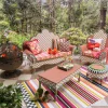 Breezy Poppy Outdoor Wing Chair