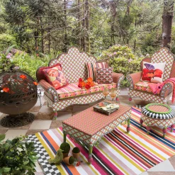 Breezy Poppy Outdoor Wing Chair