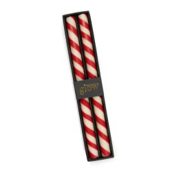 Candy Cane Dinner Candles - Set Of 2