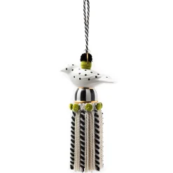Ceramic Bird Tassel - Black & White