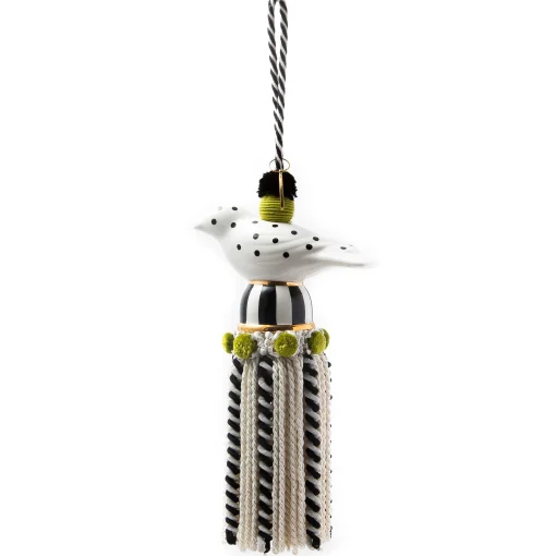 Ceramic Bird Tassel - Black & White
