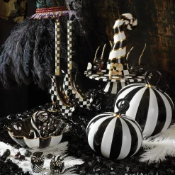 Check Dinner Candles - Black & Ivory - Set Of 2