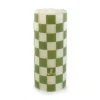 Check Pillar Candle - 6" - Green