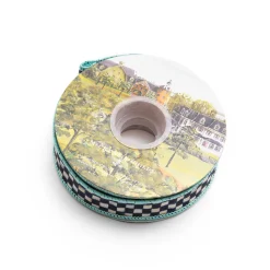 Courtly Check 1" Ribbon - Aqua