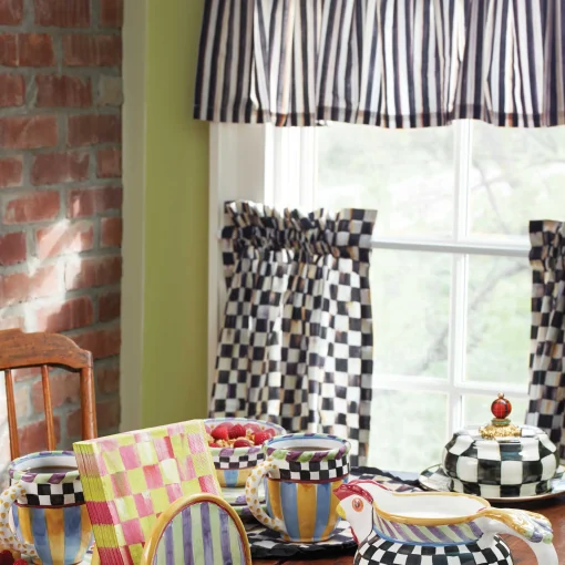 Courtly Check Cafe Curtains - Set Of 2