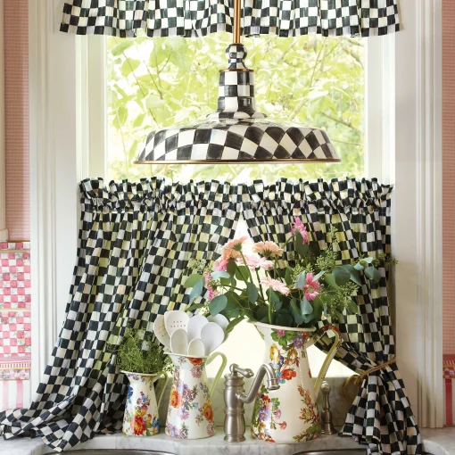 Courtly Check Cafe Curtains - Set Of 2
