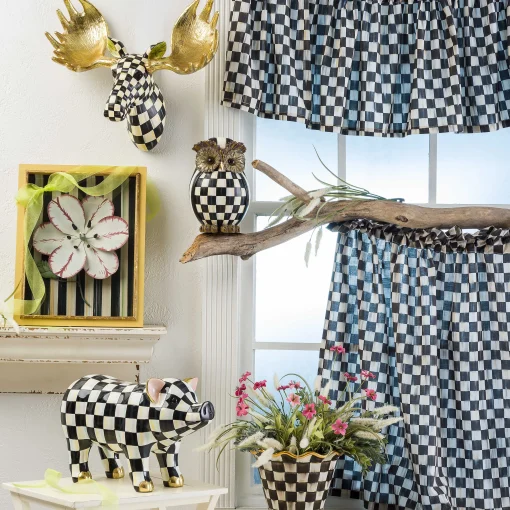 Courtly Check Cafe Curtains - Set Of 2