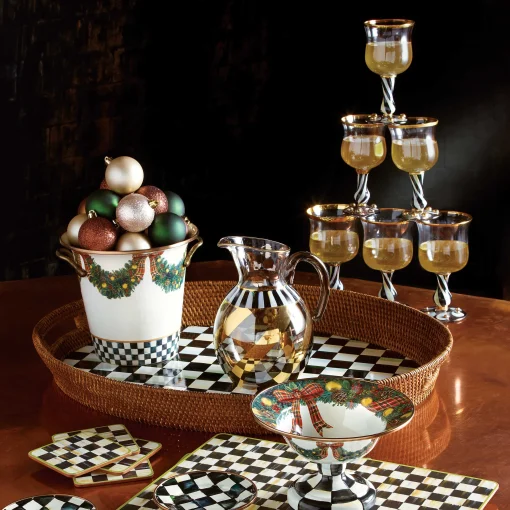 Courtly Check Cork Back Coasters - Set Of 4