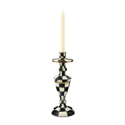 Courtly Check Enamel Candlestick - Medium