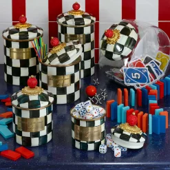 Courtly Check Enamel Canister - Mini