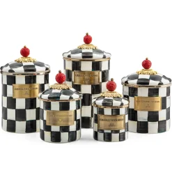Courtly Check Enamel Canister - Small