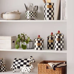 Courtly Check Enamel Canister - Small