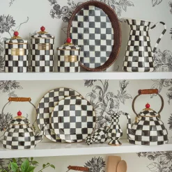 Courtly Check Enamel Canister - Small
