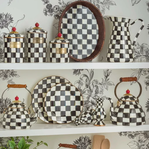 Courtly Check Enamel Canister - Small