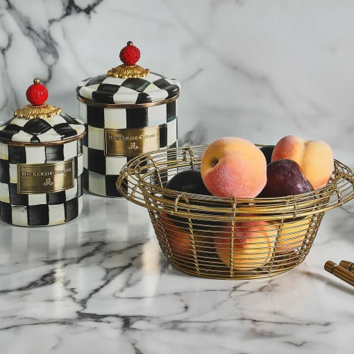 Courtly Check Enamel Canister - Small
