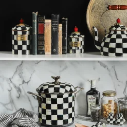 Courtly Check Enamel Canister - Medium