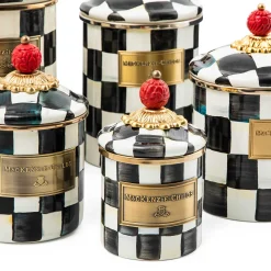 Courtly Check Enamel Canister - Mini