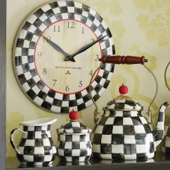Courtly Check Enamel Clock