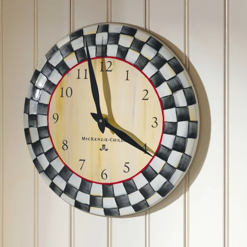 Courtly Check Enamel Clock