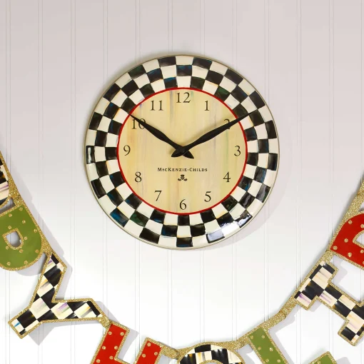 Courtly Check Enamel Clock