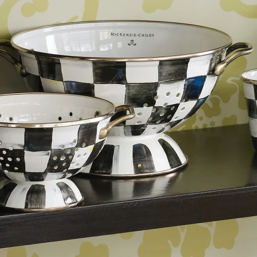 Courtly Check Enamel Colander - Large