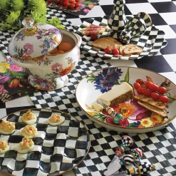 Courtly Check Enamel Egg Plate