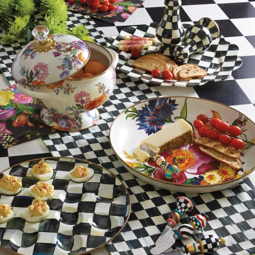 Courtly Check Enamel Egg Plate