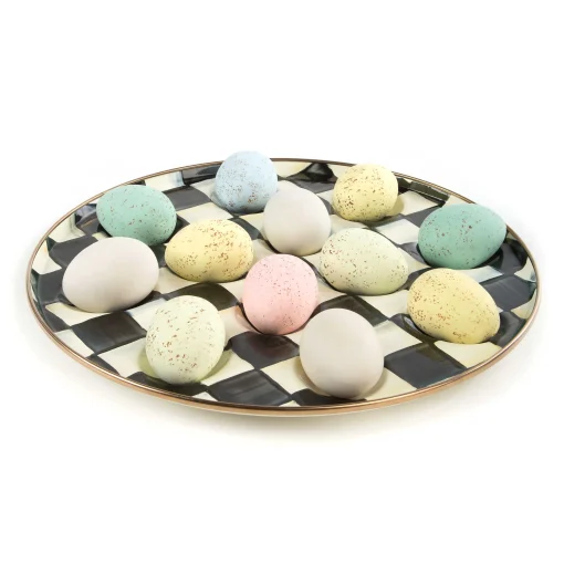 Courtly Check Enamel Egg Plate