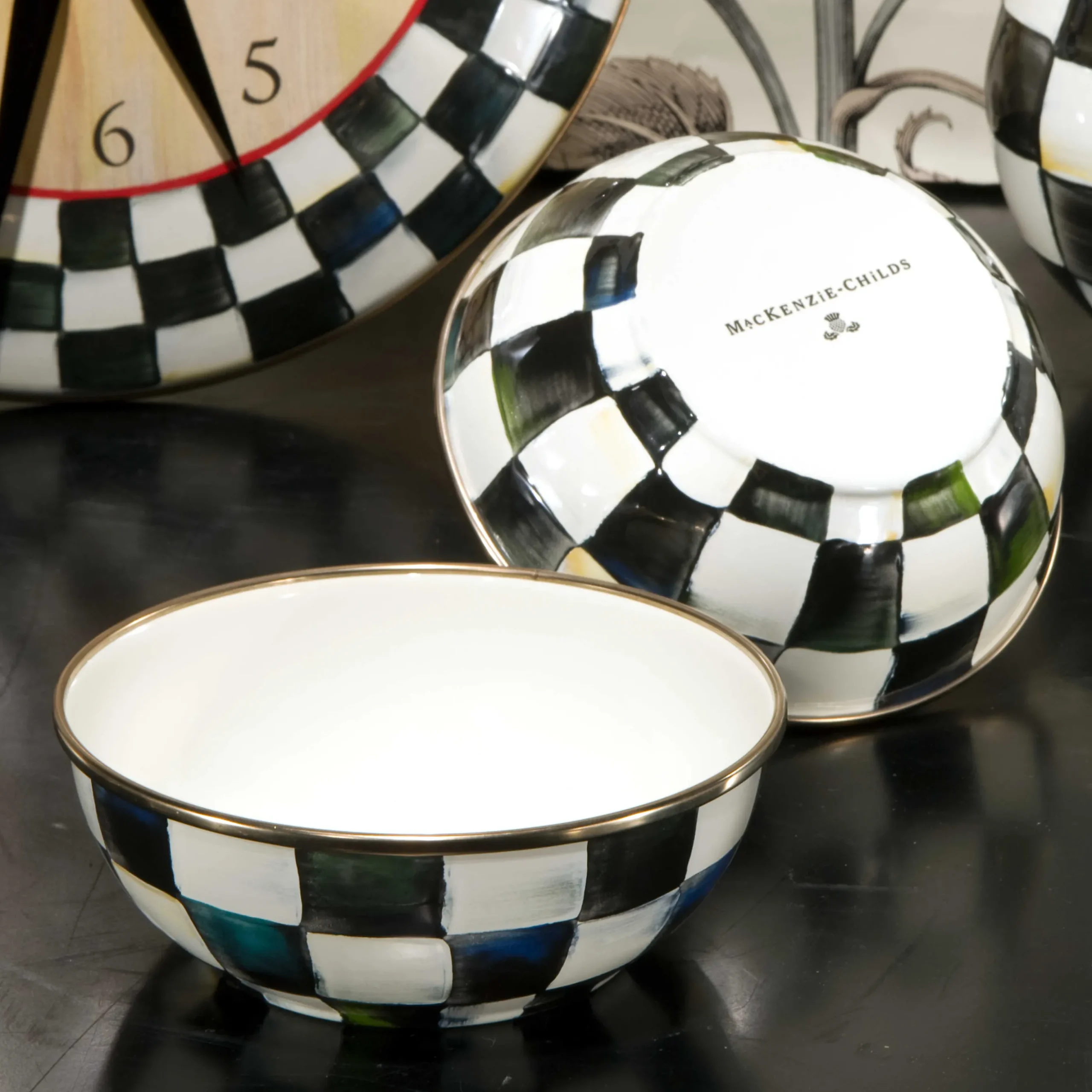 Courtly Check Enamel Everyday Bowl