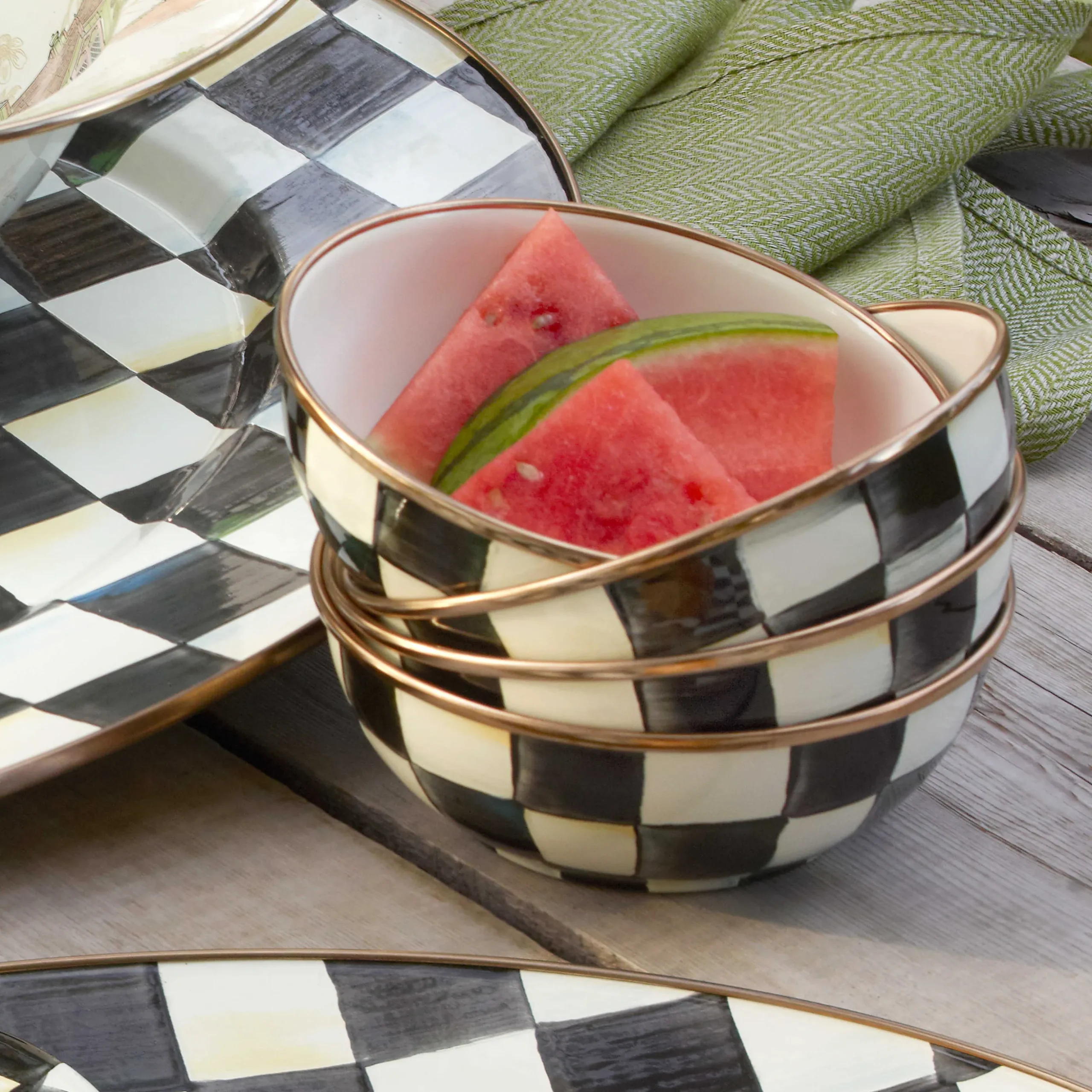 Courtly Check Enamel Everyday Bowl