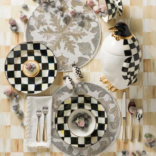 Courtly Check Enamel Ice Cream Dish