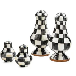 Courtly Check Enamel Large Salt & Pepper Shakers