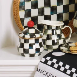 Courtly Check Enamel Lidded Sugar Bowl