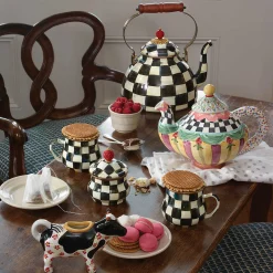 Courtly Check Enamel Lidded Sugar Bowl