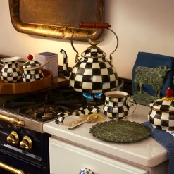 Courtly Check Enamel Lidded Sugar Bowl