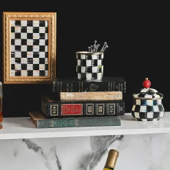 Courtly Check Enamel Lidded Sugar Bowl