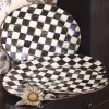 Courtly Check Enamel Oval Platter - Medium