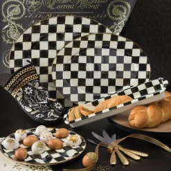 Courtly Check Enamel Oval Platter - Medium