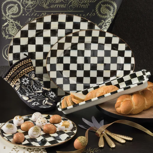 Courtly Check Enamel Oval Platter - Medium
