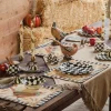 Courtly Check Enamel Petal Salad/Dessert Plate