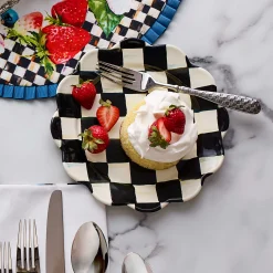 Courtly Check Enamel Petal Salad/Dessert Plate
