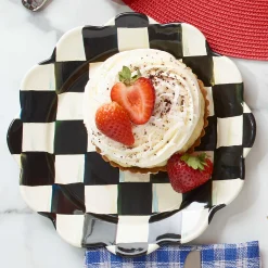 Courtly Check Enamel Petal Salad/Dessert Plate