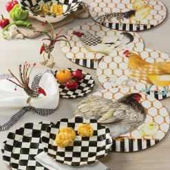 Courtly Check Enamel Petal Salad/Dessert Plate