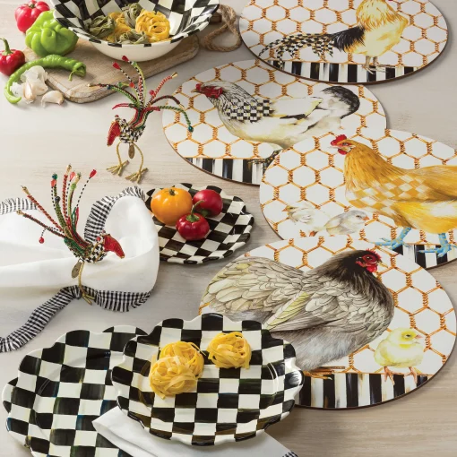 Courtly Check Enamel Petal Salad/Dessert Plate