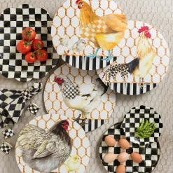 Courtly Check Enamel Petal Salad/Dessert Plate