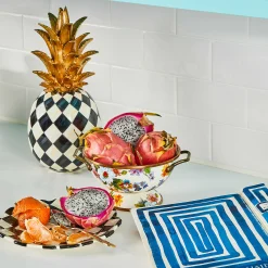 Courtly Check Enamel Petal Salad/Dessert Plate
