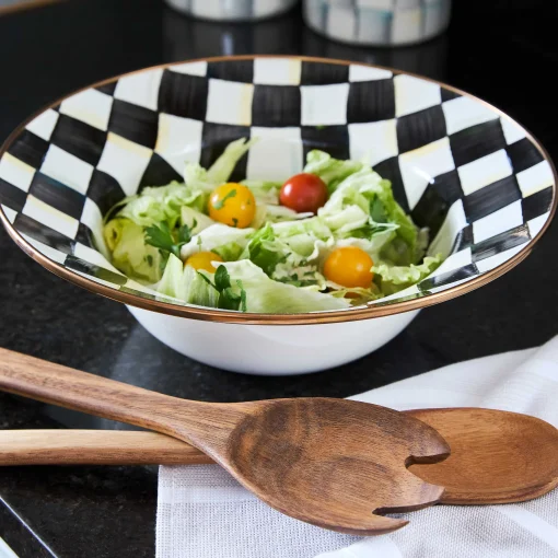 Courtly Check Enamel Salad Serving Set